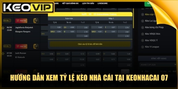 Trang chủ 12 Hướng Dẫn Xem Tỷ Lệ Kèo Nhà Cái Tại Keonhacai 07